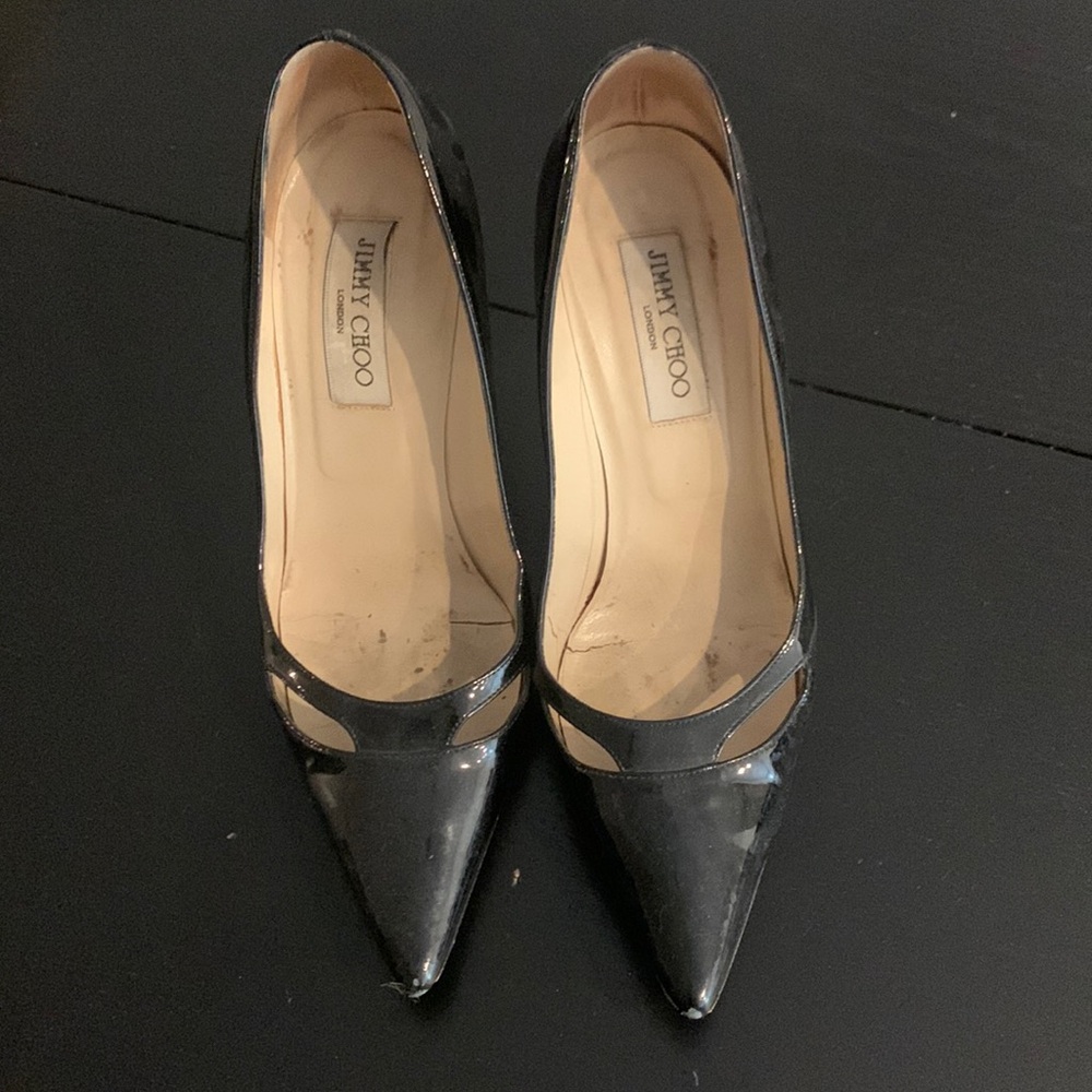 Jimmy Choo Heels - black, pointed, leather